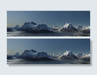 雪山淘宝海报素材免抠