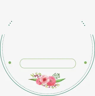 春天花朵圆形标签免抠