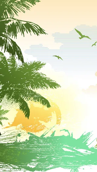 简约扁平海边背景图高清