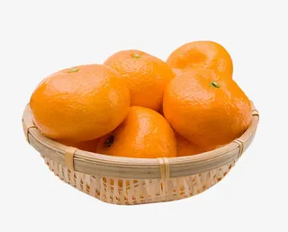 一篮新鲜桔子免抠