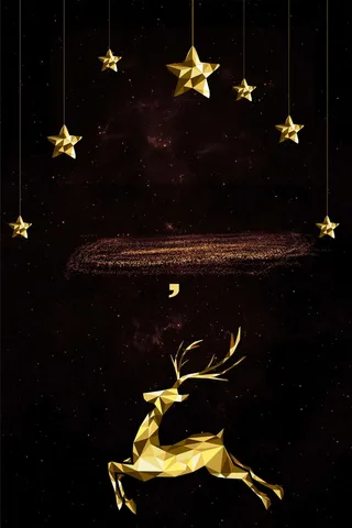 黑色大气时尚圣诞节驯鹿psd分层广告高清