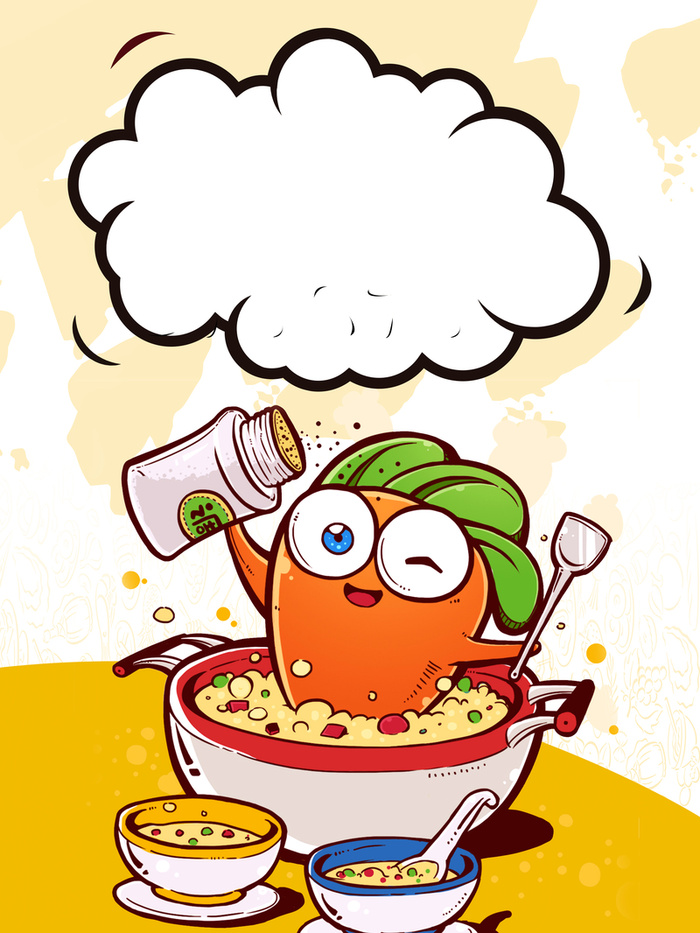 卡通吃货节可爱海报背景素材高清