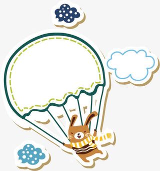 卡通降落伞印花矢量图免抠