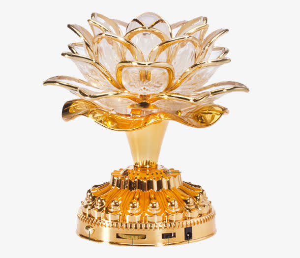 精致金边莲花灯免抠