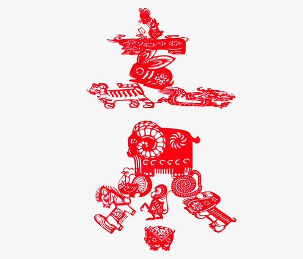 立冬传统花纹免抠