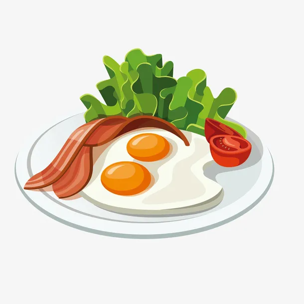 矢量手绘西式早餐免抠