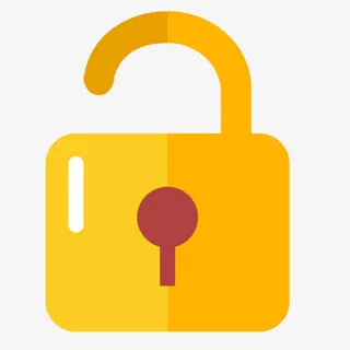 打开的锁头免抠