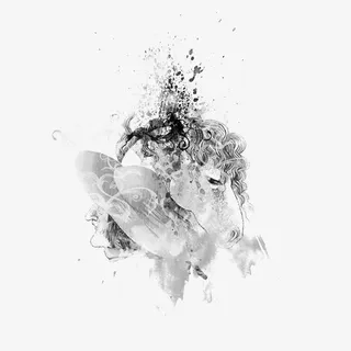 黑白墨点烟雾免抠