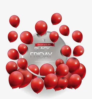 矢量手绘红色的气球免抠