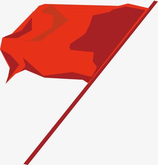 手绘卡通红旗插画设计免抠