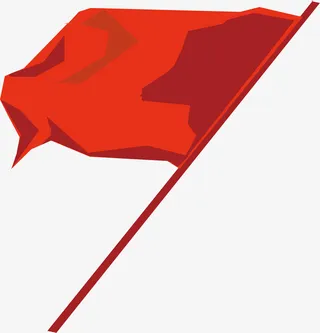 手绘卡通红旗插画设计免抠