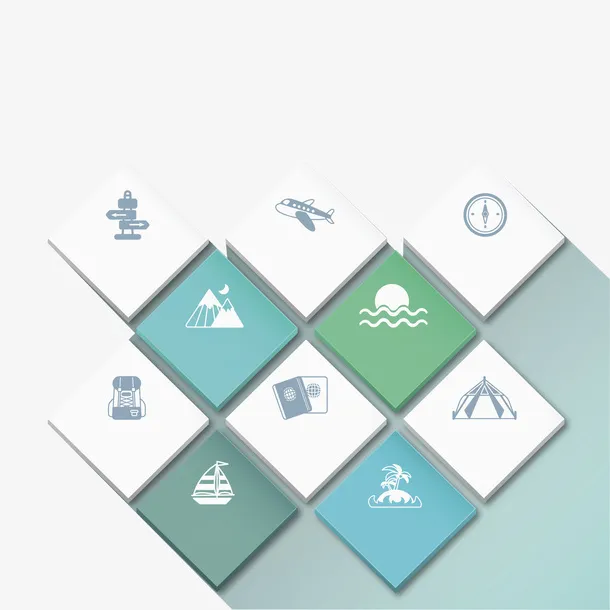 菱形立体图案图标免抠