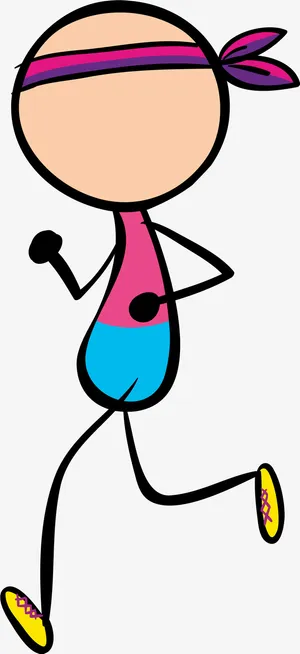马拉松跑步的小人免抠