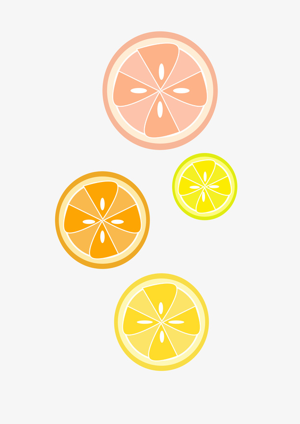 柑橘类水果切片免抠