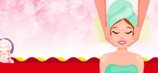 卡通扁平粉色banner背景高清