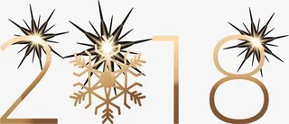 金色雪花艺术字免抠