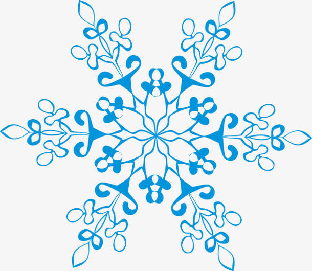 蓝色雪花免抠
