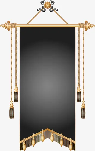 金色大气旗子免抠