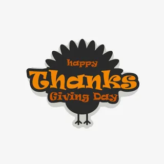 感恩节标题设计免抠