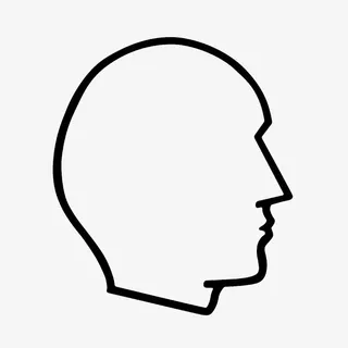 简约风格侧面脸部黑色线条头像免抠