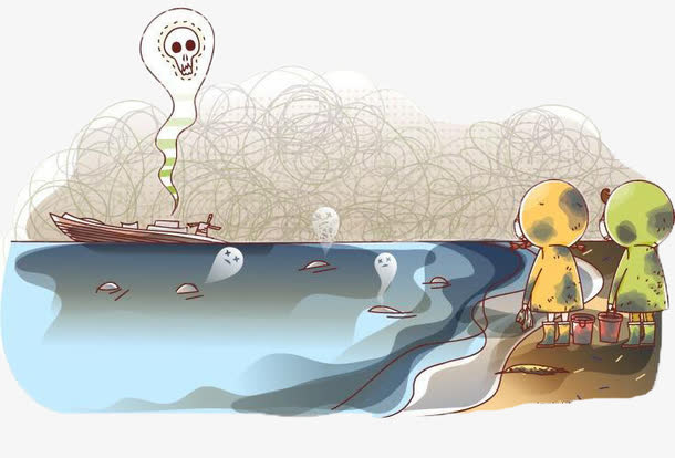 水污染脏破船免抠