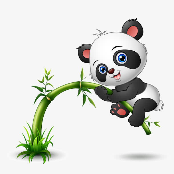 趴在竹子上的熊猫免抠