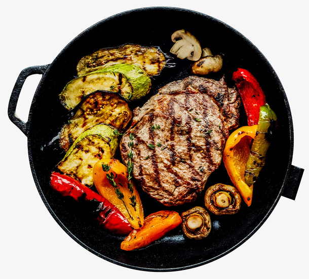 煎牛排一锅美食免抠