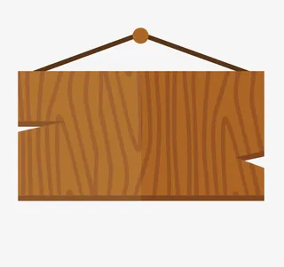 矢量木质扁平化牌子免抠