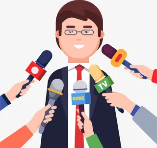 矢量手绘新闻采访免抠手绘/卡通卡通元素