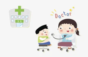 卡通医生与小孩插画免抠免抠