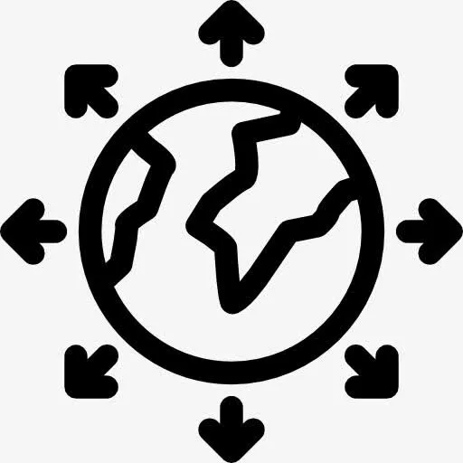 世界地球仪环绕的箭头圈图标免抠