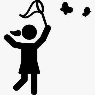 蝴蝶抓住图标免抠