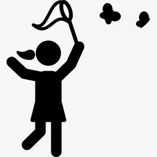 蝴蝶抓住图标免抠