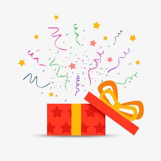 红色蝴蝶结礼盒礼花免抠