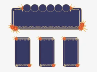 国潮风紫色边框免抠