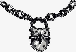 矢量手绘铁锁免抠