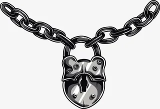 矢量手绘铁锁免抠