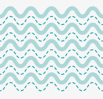 手绘蓝色装饰曲线免抠