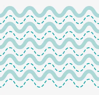 手绘蓝色装饰曲线免抠