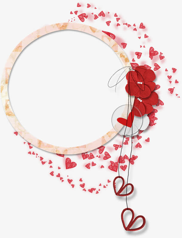 花瓣边框圆形花边免抠装饰边框元素