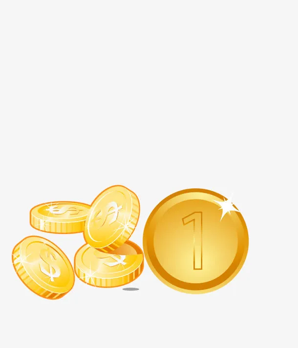 金色钱币免抠