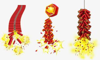 鞭炮新年猪年元素免抠