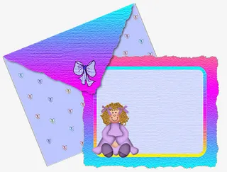 彩虹色信封信纸素材免抠