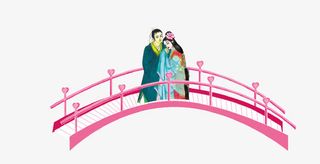 情定七夕钟爱一生海报-鹊桥情侣免抠