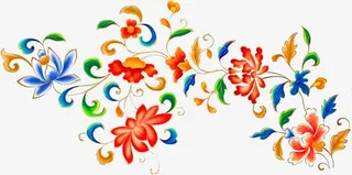手绘中国风设计花朵免抠
