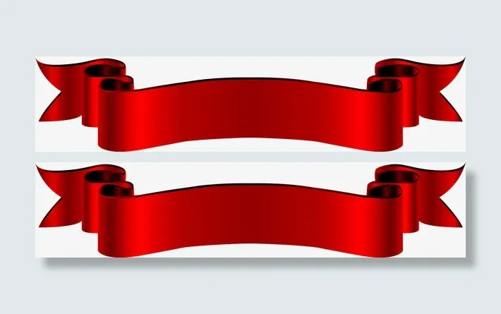 红色丝带素材免抠