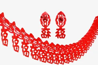 红色福字挂串免抠