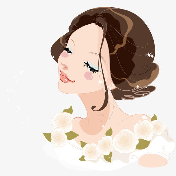 鲜花美女免抠