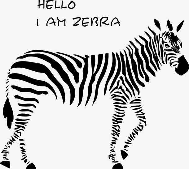 个性创意矢量卡通斑马免抠