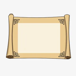 中国风复古卷轴插画免抠